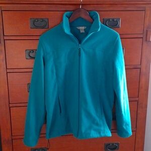 Natural Reflections women's large green Full Zipper fleece jacket